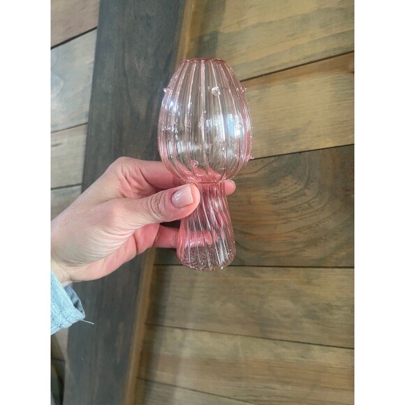 Glass Mushroom Vase for Propagating Plants Boho Hippie Decor Shrooms - Picture 1 of 3